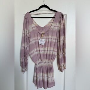 Tiare Hawaii Lavender Tie-Dye Long Sleeve Dress